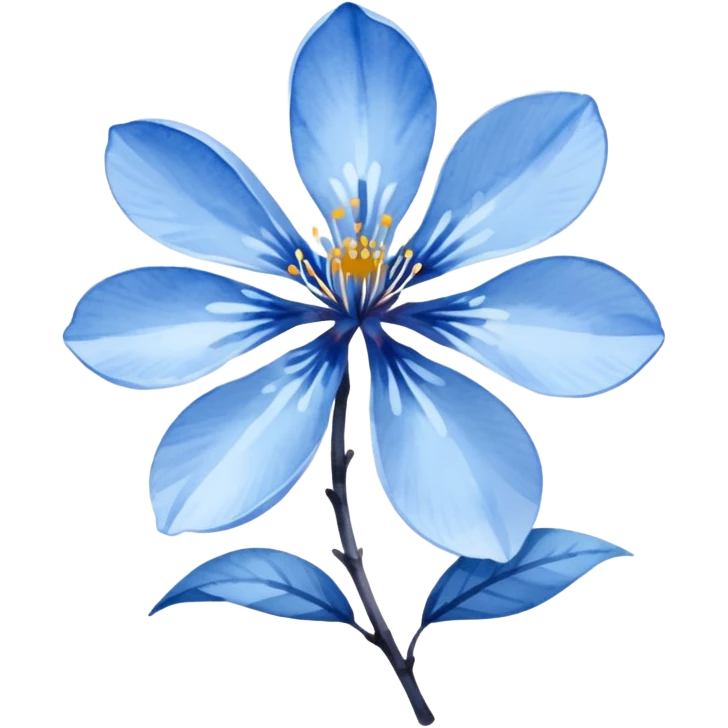 blue sakura flower emoji