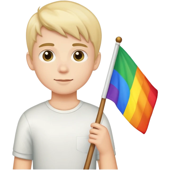 Boy holding gay flag  emoji