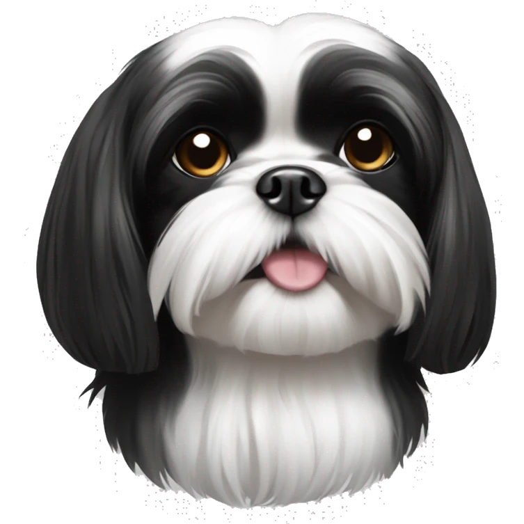 Adult black and white shih tzu emoji