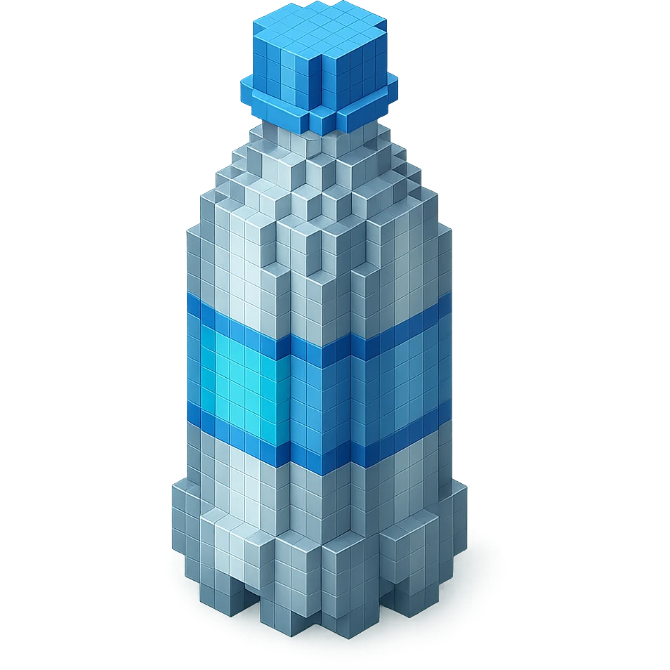 Borjomi bottle with a futuristic metallic finish emoji