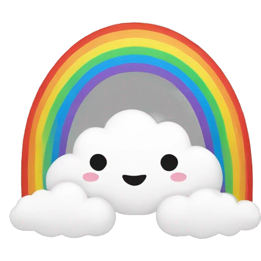 Black and white rainbow two clouds emoji