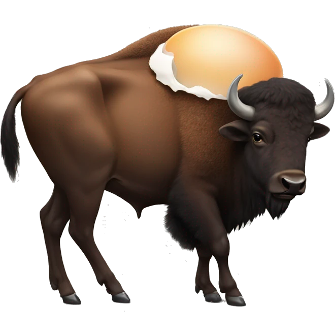 european bison holding an egg emoji