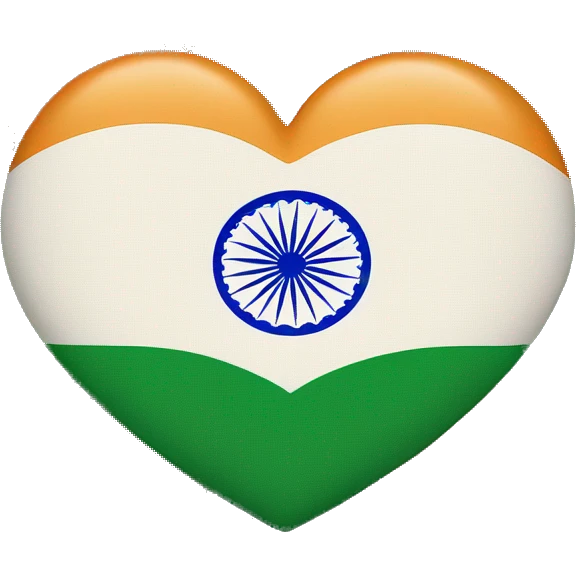 India flag exeet love emoji