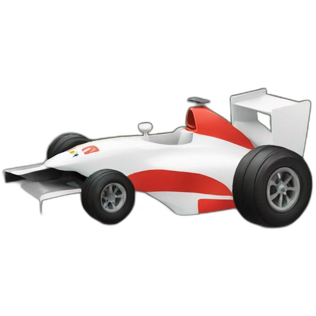 voiture de F1 avec une baguette emoji