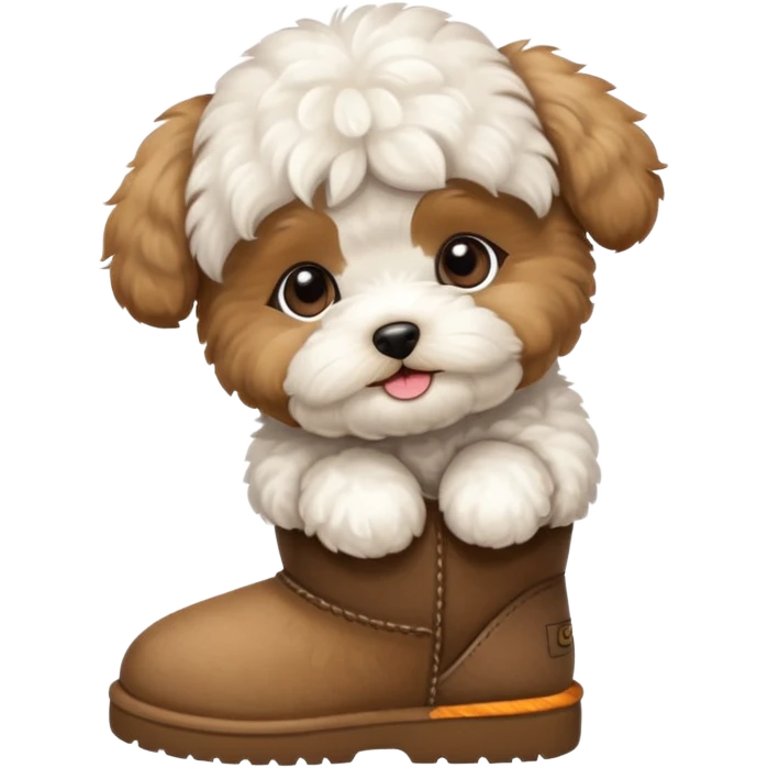 Maltipoo puppy wear ugg boots emoji
