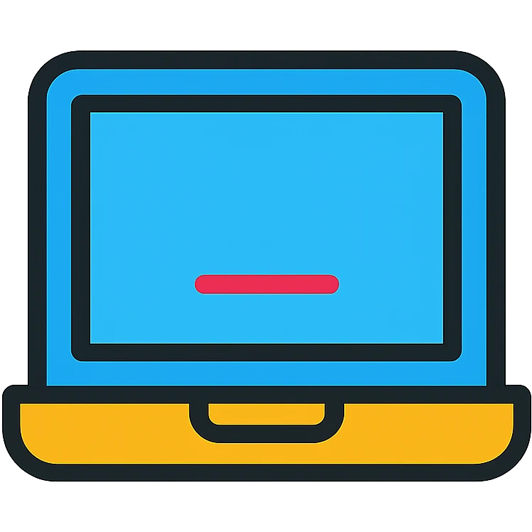 a laptop icon with color and black outlines emoji