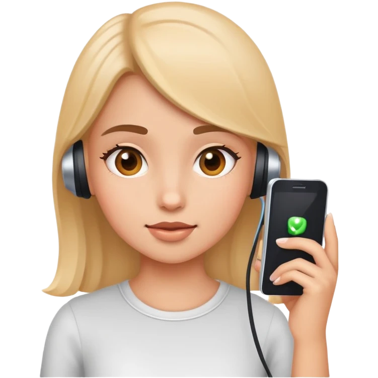 a girl playing phone emoji