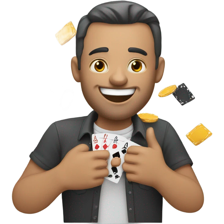 White dad winning a pack pot emoji