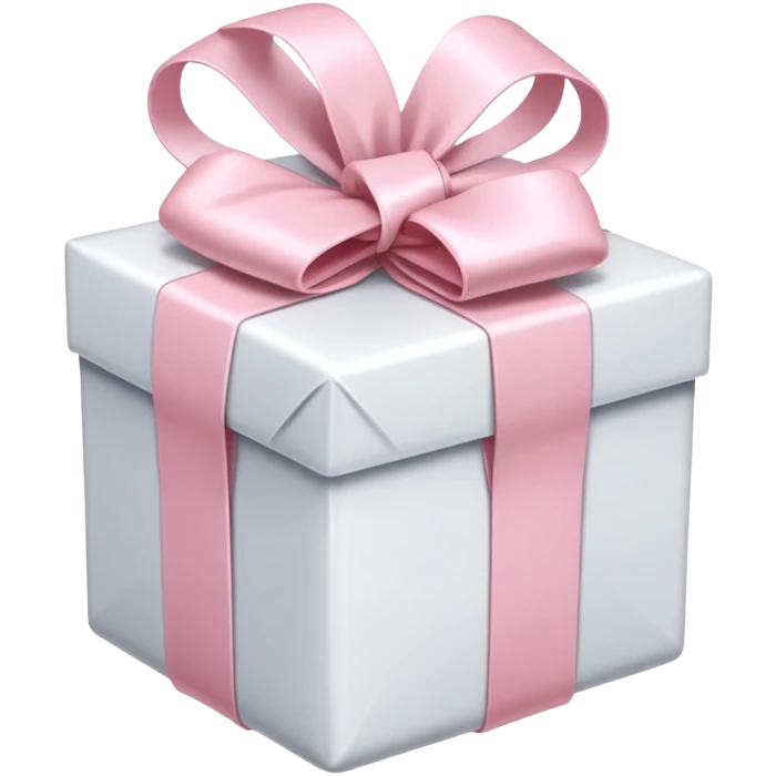 White present with light pink ribbon emoji