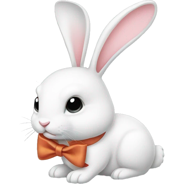 A rabbit has a bow on his head emoji