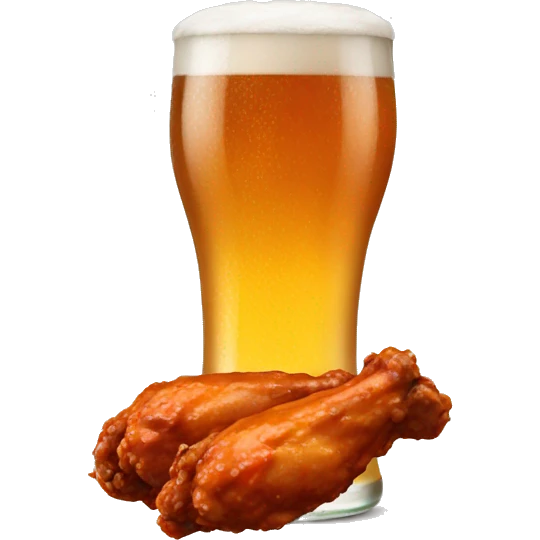 Buffalo wings with a beer emoji