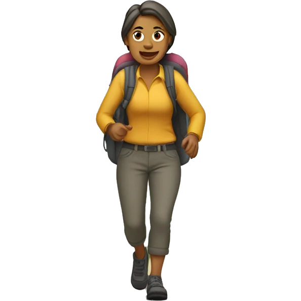Mujer caminando en montaña emoji