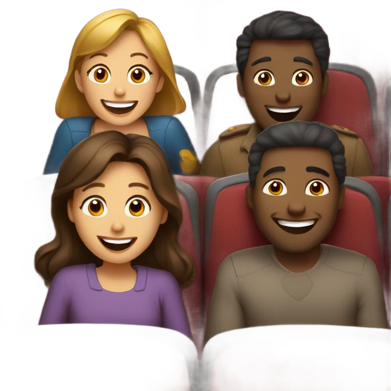Family laughing together at a theater  emoji