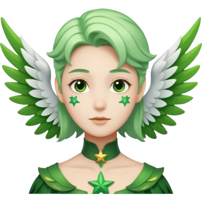 like character, star of green that have white wings  emoji
