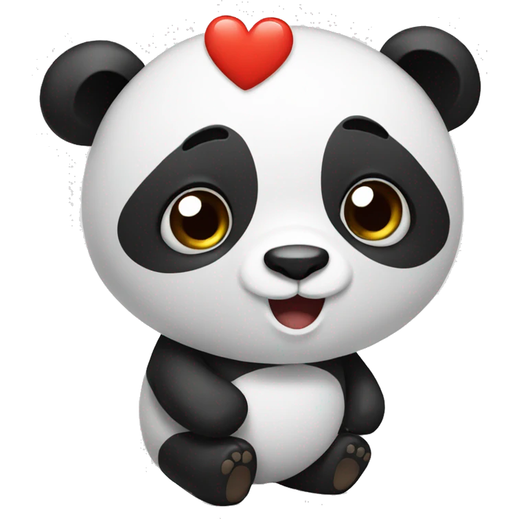 Panda with a heart emoji