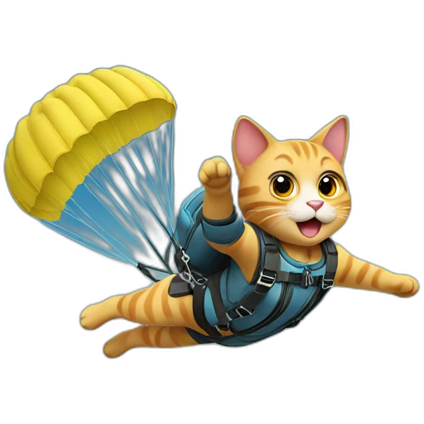 Cat doing sky diving with beautiful background emoji
