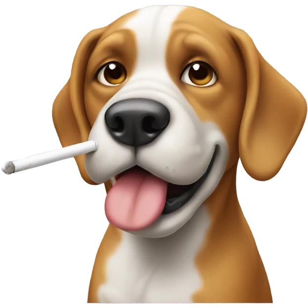 Dog blowing smoke emoji