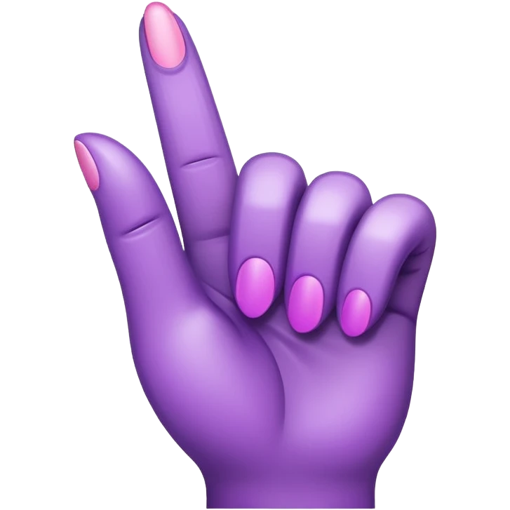 Purple middle finger emoji