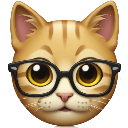 cat emoji with nerd glasses and teeth emoji