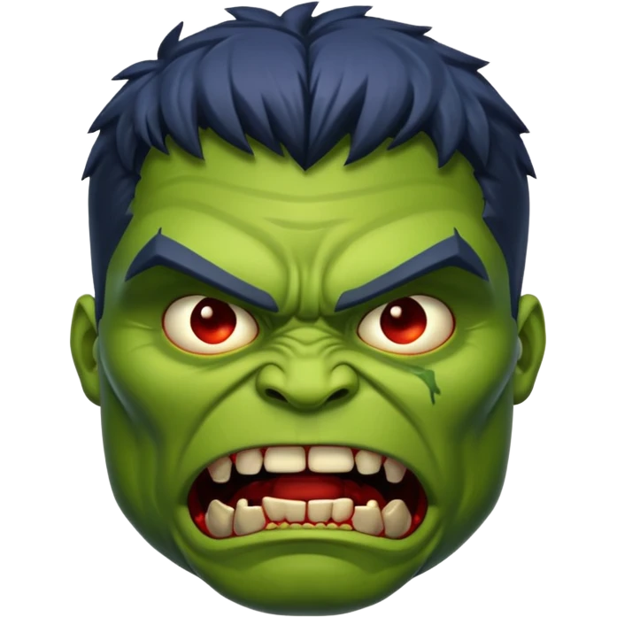 Zombie hulk face emoji