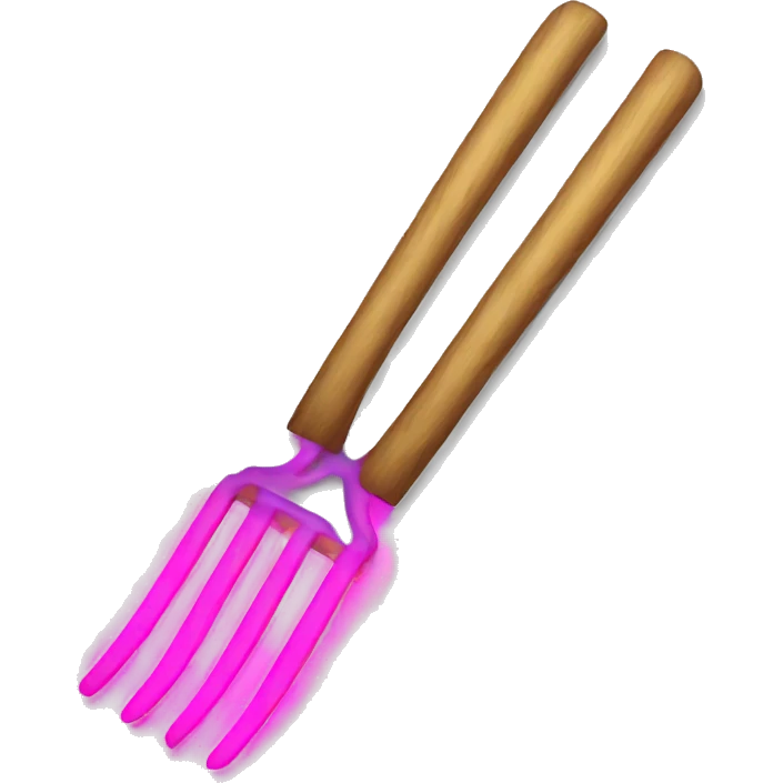 pitchfork with neon elements emoji