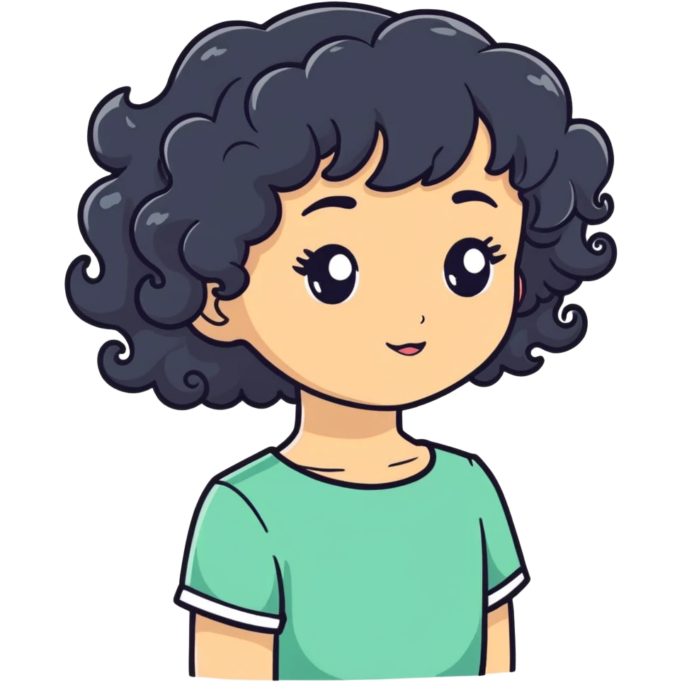 Girl with Curly black hair emoji