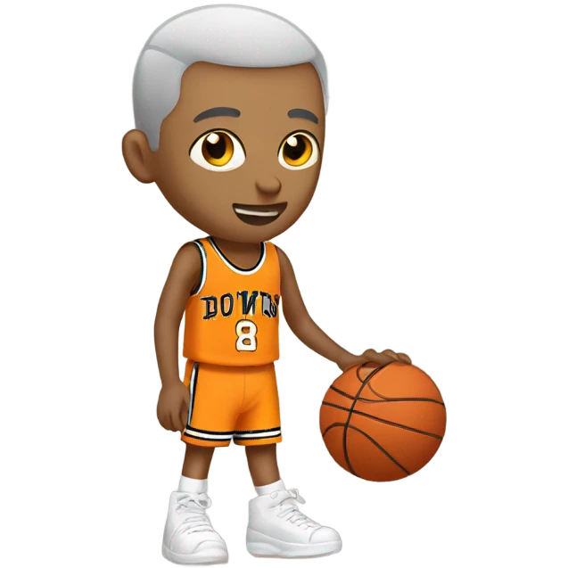 white boy with buzz cut playing basketball emoji