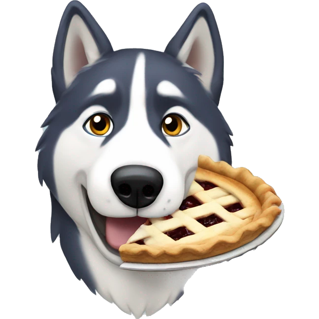 Husky eating pie emoji