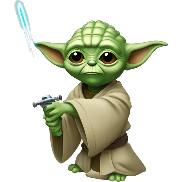 Yoda avec un sabre laser emoji