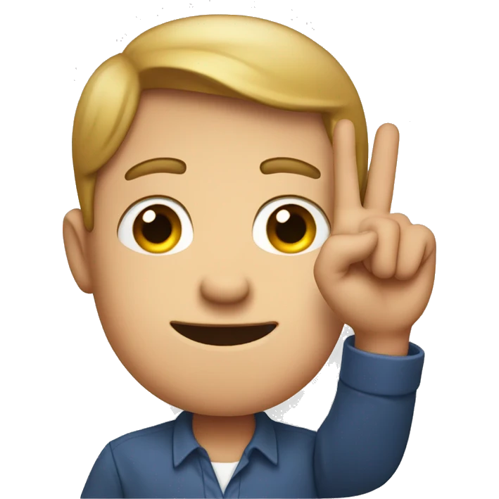 one finger on a man's face emoji