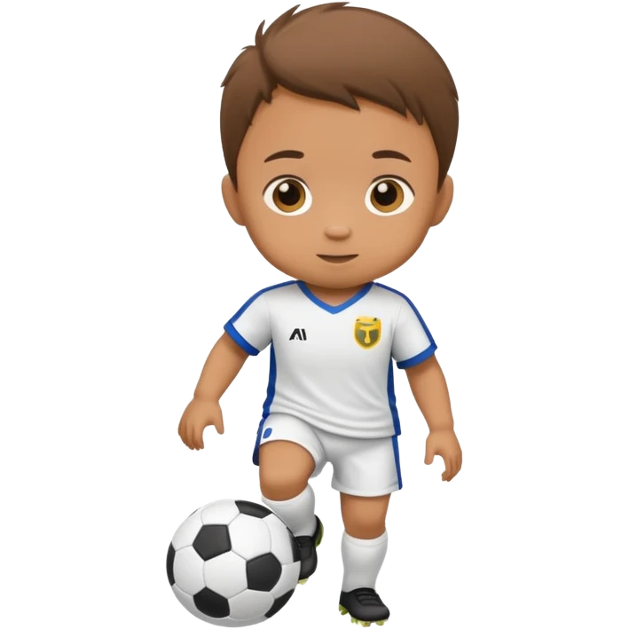 Baby playing soccer emoji