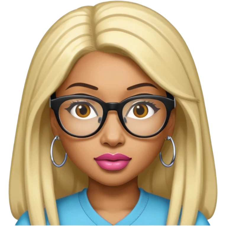 Rapper Nicki Minaj wear glasses emoji