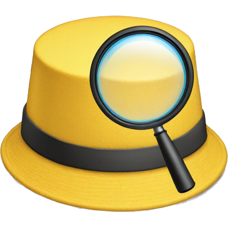 emoji magnifying glass hat emoji
