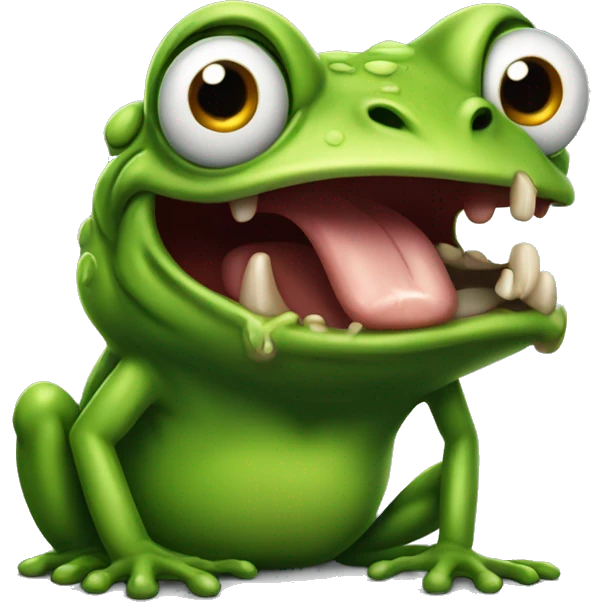 mad frog with tounge out  emoji