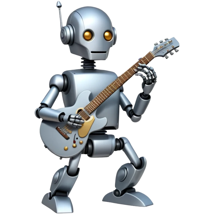 Robot playing guitar emoji
