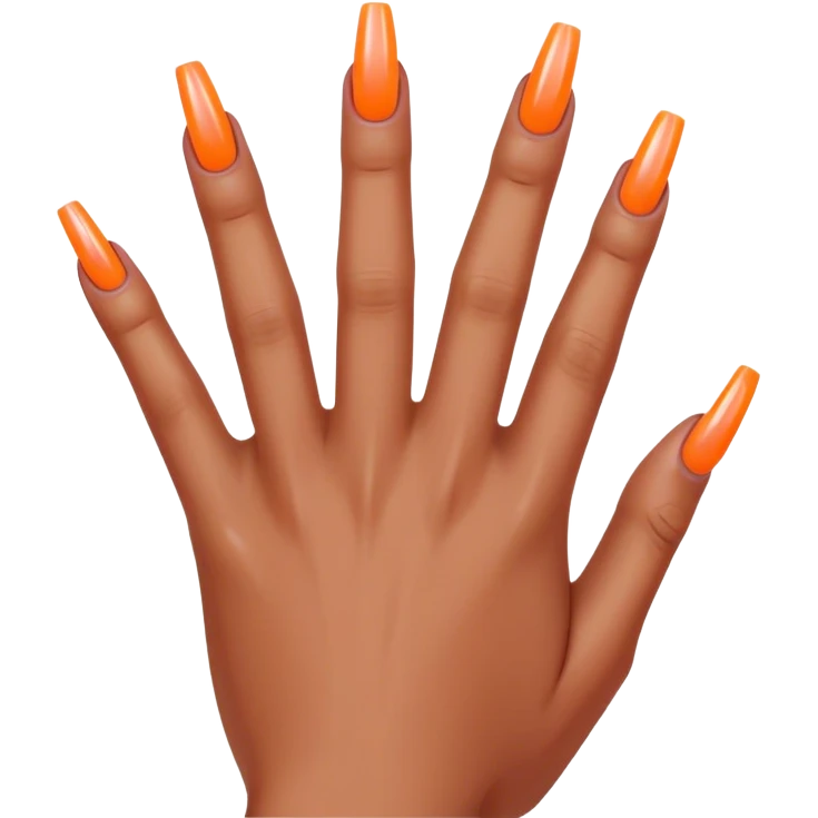 cyberpunk style neon 
manicure with long nails shows fak emoji