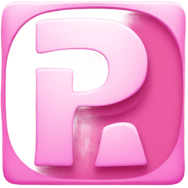 A bold, rounded, uppercase letter ‘P’ inside a square or circle with a solid pink background like the following emoji 🅿️ emoji