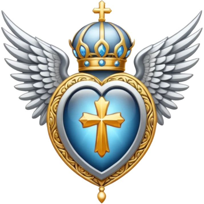 holy saint emblem with silver or white wings  emoji