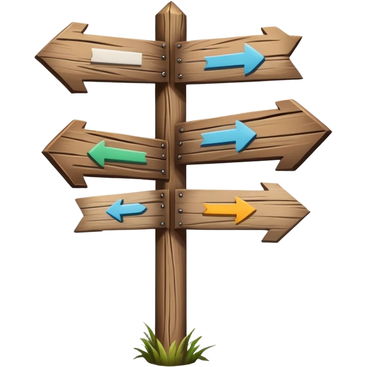signpost with different paths emoji