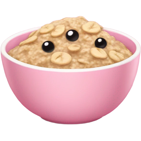 oatmeal in a pink bowl emoji