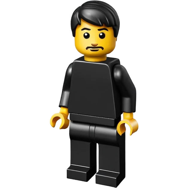 A good looking, realistic and isometric lego black on black background emoji