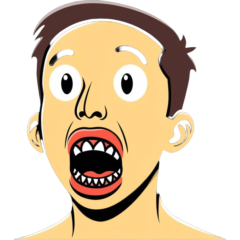 guy screaming holding his neck emoji