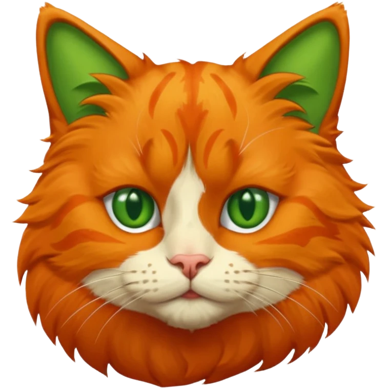 try orange cat missing his right eye and has a green left eye, with an orange patch of fur near his nose emoji