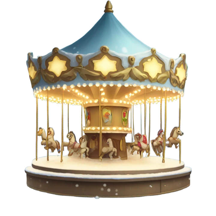 Light being carousel with snow emoji