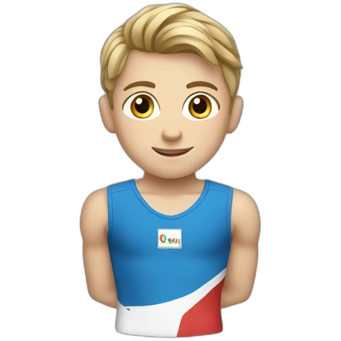 sporty european boy in gymnast uniform emoji