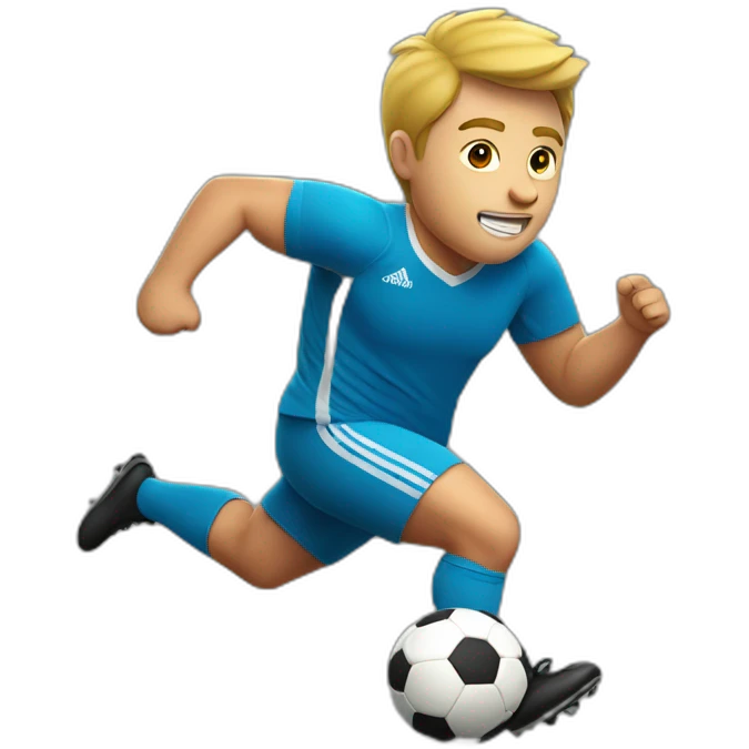 fat soccer player running emoji
