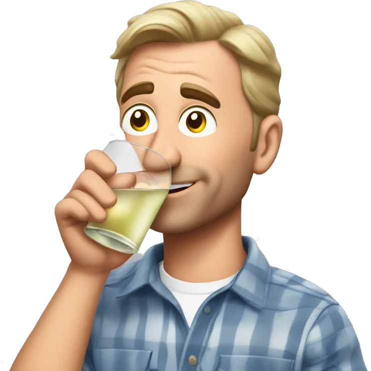 Michael McMahon drinking vodka seltzer emoji