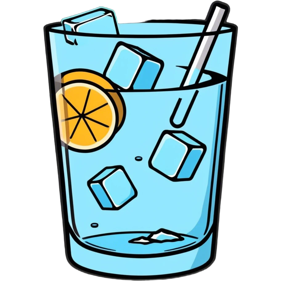 A water with ice emoji