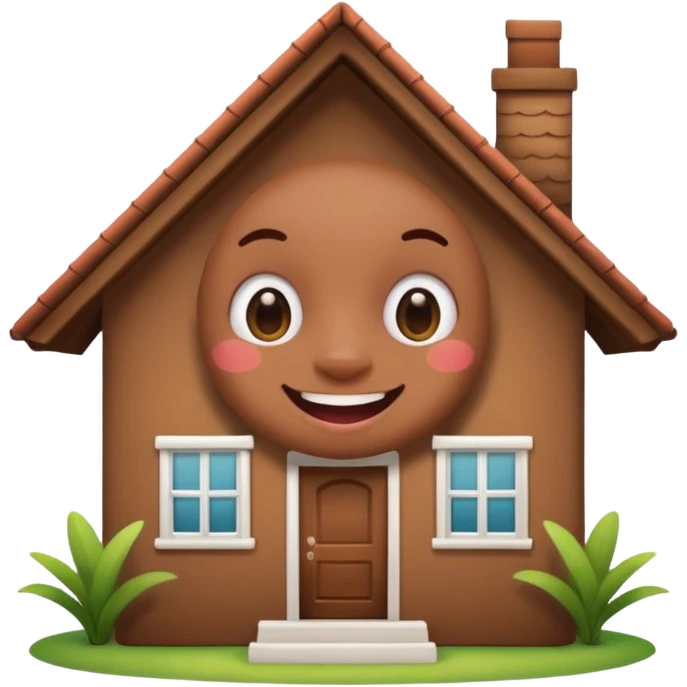 dessiner une maison , met "Airbnb", rajoute un visage (yeux et bouche) avec un sourire. emoji