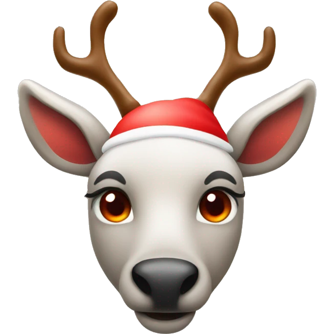 A reindeer with a red glowing nose emoji
